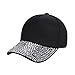 BSGSH Women Fashion Baseball Cap Studded Rhinestone Bling Adjustable Outdoor Sport Hat (Black)