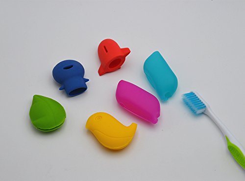 Toothbrush Holders Covers Protective Case Anti-Bacterial Hygienic Silicone for Home Daily Bathroom Travel Outdoor Camping Sport Running Hiking Accessories 6 Pcs