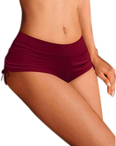 Hansee Womens Shorts Plain Bikini Swim Pants Solid Tie Side Briefs Bottoms Beachwear