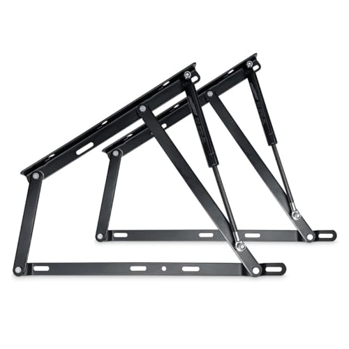 Homey - Set completo di sistema di sollevamento idraulico professionale per canapé, include cerniere, pistoni, viteria, potenza 1400 NW (letto da 135 e 140)