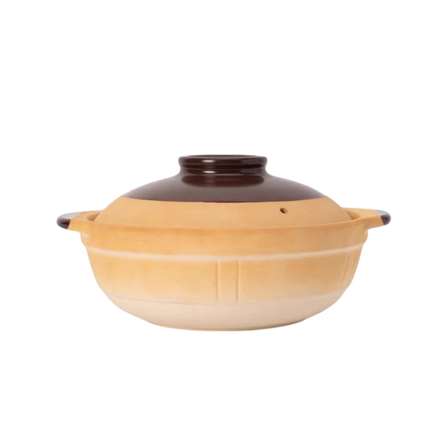 Photo 1 of XICHENGSHIDAI Ceramic Casserole Stew Pot with Lid, Chinese Clay Pot Rice, Stockpot Cookware Heat-resistant Dish with Handle (Yellow, 2000ml 2.1Quarts)