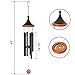 BLESSEDLAND Wind Chimes-6 Hollow Black Aluminum Metal Tubes Tuned 43'' -Windchime with S Hook for Indoor and Outdoor.