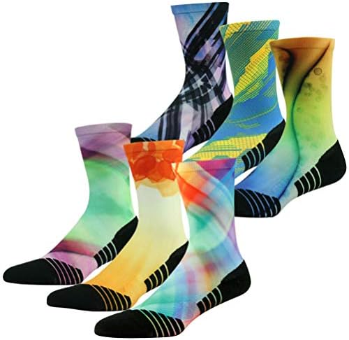 HUSO Men's Women's Novelty Performance Sports Crew Socks Built for Cycling & Basketball 3, 4, 7 Pairs