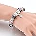 Long Way ® Silver Plated Snake Chain Charm Bracelets Bangles Purple Murano Glass & Crystal Beads Fit Bracelet for Women