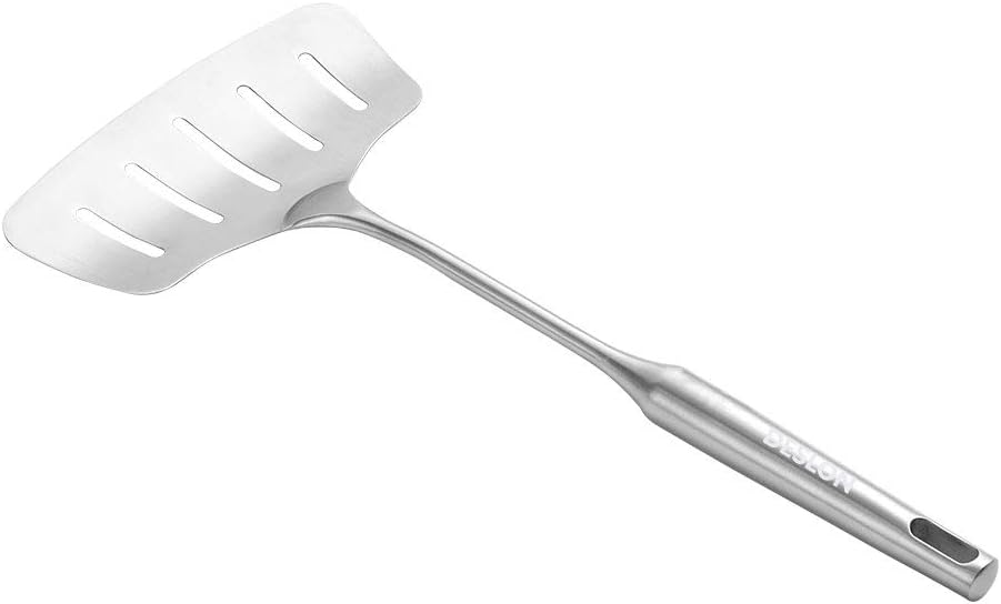 DESLON 304 Stainless Steel Widen Fish Spatula/Slotted Turner, for Fish/Egg/Meat -15.9Inch