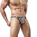 YUFEIDA Sexy Men's Underwear Thong G-string Leopard Print Bulge Pouch T-back Underpants (X-Large, Black)