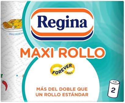 Maxi Rollo Papel de Cocina - Paquete de 2 Rollos, 100 Maxi Hojas Decoradas de 2 Capas, Equivalente a 6 Rollos Estándar, Extra Absorbentes, Envase de Papel Reciclable, 100% Certificado FSC