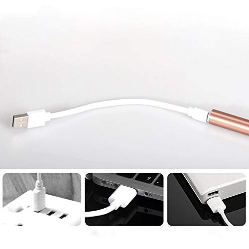 Ear Pick Set of Earwax Spoon Digger, Ear Wax Removal Tools with LED Light & USB Charging, Visible Ear Care Tool Accessories, Safe for Kids/Seniors (Rose Gold)
