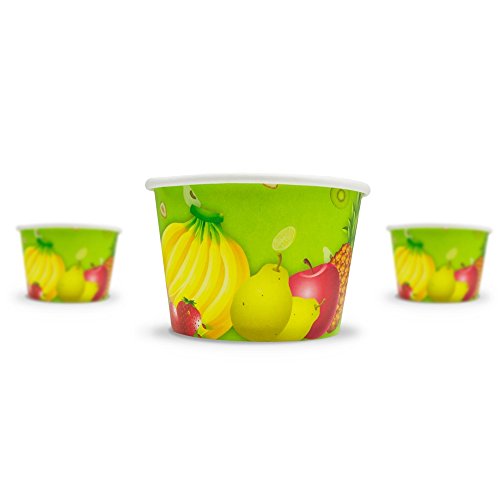 Fresh Fruit Paper Ice Cream Cups - 12 oz Disposable Dessert Bowls - Perfect For Your Yummy Foods! Many Colors & Sizes - Frozen Dessert Supplies - Fast Shipping! 1,000 Count