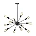 TUDOLIGHT Mid Century 12 Light Chandeliers Modern Pendant Lighting Black Sputnik Kitchen Foyer Dining Room Lighting Vintage Ceiling Light Fixture UL Listed