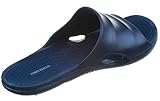 J. Fiallo Mens New Slide Beach Sandal Slippers in 3 Classy Colors (11, Navy/Navy)