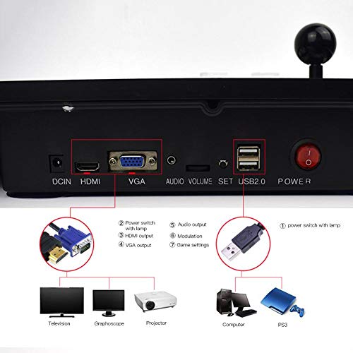 VOVI Black Classic Pandora Box with Arcade Game Retro 1388 in 1 Electronic Console Game Machine for Home Game Console Arcade Television Video Games Joystick for Kids Gifts