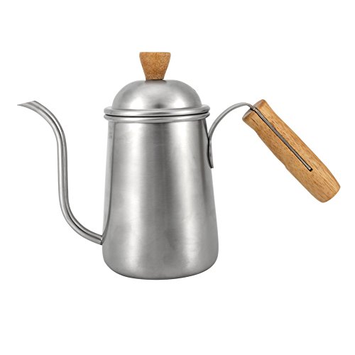 Click Here to See More Images Coffee Drip Kettle,650ml Kitchen Stainless Steel Pour Coffee Drip Pot Kettle With Long Over Gooseneck Spout