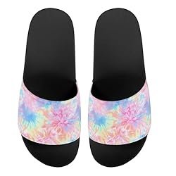Howilath Pink Spiral Tie Dye Slide Sandals for