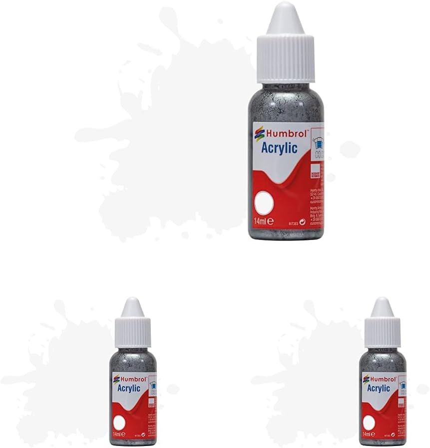 Humbrol Acrylic Paint No 22 White Gloss 14ml Pack of 3