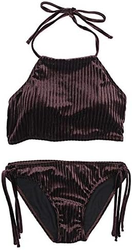 Amazon ティティベイト Titivate アメリカン スリーブ ベロア ビキニ 水着 Dtxm0116 Ll ブラウン ビキニ セパレーツ 通販
