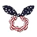 JIPIE 3-Pack of the Stars and Stripes Retro Wire Headbands Stylish Chiffon Bowknot Twist Bunny Ears Head Wrap Bandeau Hair Ribbon Star-Spangled Banner American Flag Hairbands for Women and Girls