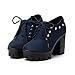 Show Shine Women's Nubuck Fashion Rivets Platform High Chunky Heel Ankle Boots