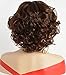 Short Curly Wigs for Black Women Brown Wavy Fluffy Wigs High Quality Heat Resistant Synthetic Wigs African American Wigs with Wig Cap FC003