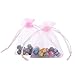 Anleolife 50PCS Pink Organza Bags 5x7 inch Party Favor Bags Organza Baby Shower Sheer Gift Bag for Jewlery Candy Sample Organizer Drawstring Pouches (50pcs Pink)
