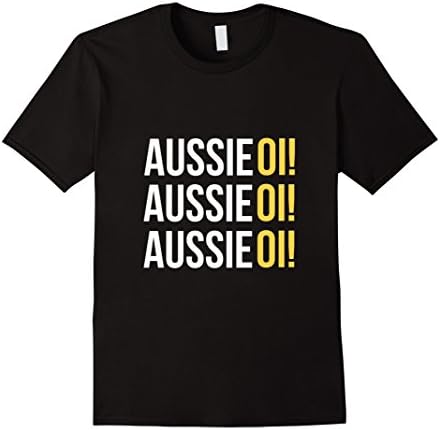 Mens Aussie Aussie Aussie Oi Oi Oi! T-Shirt - Australia Tee XL Black