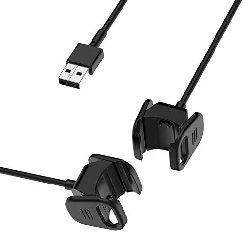 MoreToys Compatible Fitbit Charge 3, Replacement USB Charging Cable Charger Cradle Adapter Cord Clip for Fitbit Charge 3 / Charge 3 SE Fitness Activity Tracker (55CM)