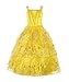 ReliBeauty Girls Sleeveless Sequin Princess Costume Dress up, Yellow, 7-8