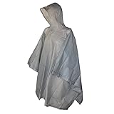 Raines Adult Rain Poncho featuring Pullover Design and Side Snaps, Includes Mesh Carry Case, Grey, 1-pack