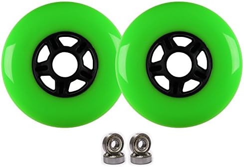 Plastic Hub Scooter Wheels (2 Pack), Neon Green, 100mm