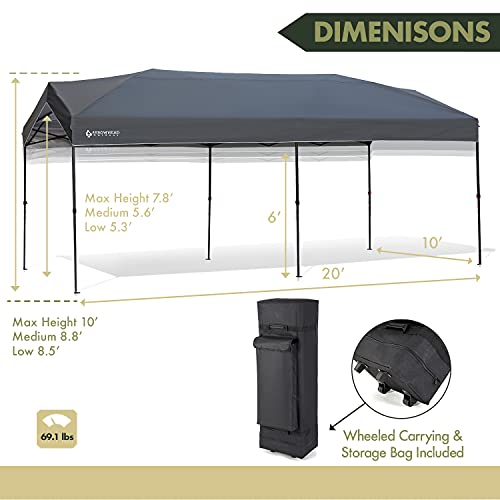 Arrowhead Outdoor 10’x20’ PopUp Canopy & Instant Shelter, Easy One