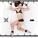 MISSTU BDSM Kit, Restraints Sex Handcuffs Games with Blindfold for SM Play, Hogtie (Black)