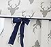 Baby Boy Crib Bedding White Grey Woodland Arrow Antlers Deer Head Minky Blanket Navy Crib Sheet Deer Buck Crib Rail Bedding Set (Grey Arrow Deer Head, 4 pieces set)