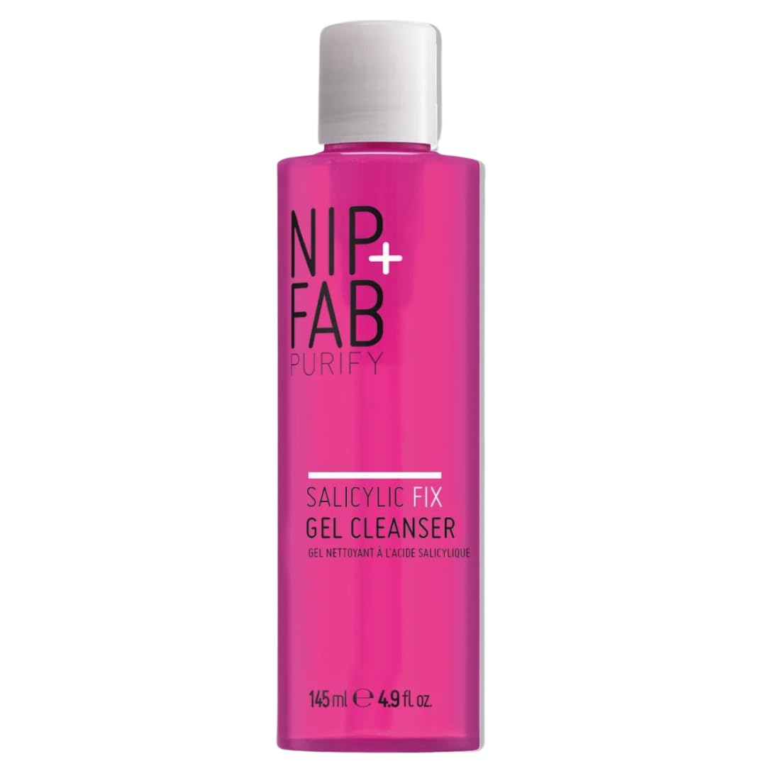 Nip + Fab Salicylic Fix Gel Cleanser (145ml) – Purifying Salicylic Acid Face Wash for Blemish-Prone & Oily Skin – Exfoliating Blackhead Remover & Pore Minimiser with Niacinamide