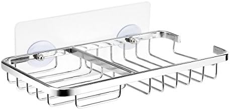 Soap Dish Holder Tray Case Shower Candy Organizer For Bathroom&amp;Kitchen Accessories,Self Adhesive and Drilling Options,by IROMIC