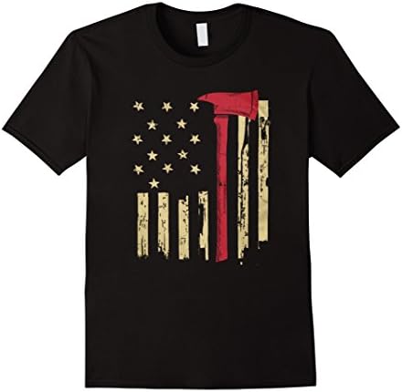 Men's Thin Red Line Firefighter American Flag shirt XL Black