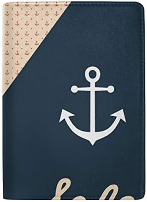 LORVIES Anchors Leather Passport Holder Cover Case for Travel One Pocket
