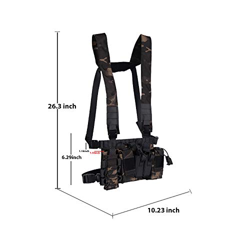 Trido Chest Rig Tactical Airsoft,Molle Multicum Paintball Rigs Police