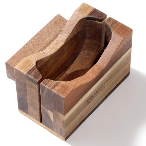 Annie & Mia Design Premium Acacia Wood Bagel Slicer For Large Bagel
