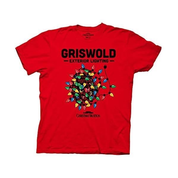 National Lampoon Christmas Vacation Griswold Lighting Adult T-Shirt - Red (Medium)