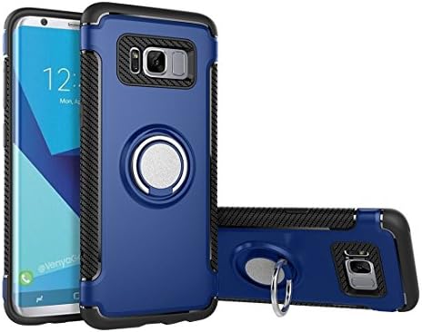 Galaxy S8 Plus Case, TPU + PC Cover Ring Kickstand Shell Magnetic Car Mount Holder Protection