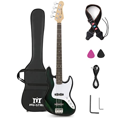 MUSTAR Electric Bass Guitars Full Size 4 String, 46 Inch Standard Bass