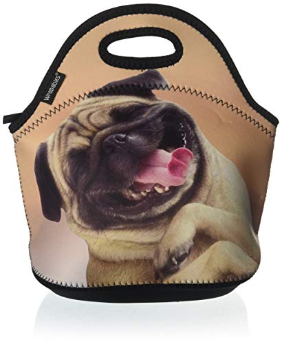 Wrapables A70833c Insulated Neoprene Reusable Lunch Bags, One Size, Happy Puppy