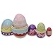 BestPysanky Set of 5 Ukrainian Style Easter Eggs Wooden Nesting Dolls 5 Inches