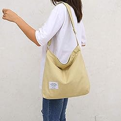 Covelin Women's Retro Large Size Canvas Shoulder