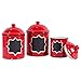 DII Ceramic Farmhouse Chic Polka-Dot Kitchen Canister/Container Organize Your Kitchen, Countertops, Cupboards or Pantry, Large, Red (5606)