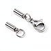 Surepromise 2mm 3mm Silver Stainless Steel Leather Choker Necklace Cord Clasps Lobster Fastener Barrel Cord End Caps 10pcs