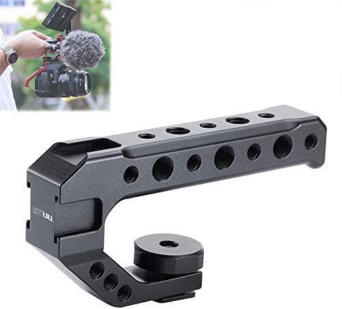 Universal Camera Handle Grip,Mugast R005 Camera Handle with Multiple 1/4''&3/8'' Threaded Holes and Cold Shoe Mount Suitable for Install external monitors, microphones, etc.