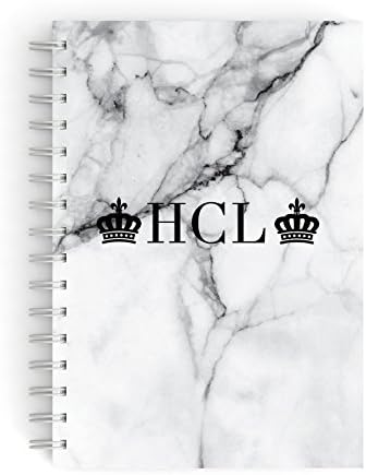 PERSONALISED NOTEBOOK CROWNS MARBLE INITIALS A5 HARDCOVER NOTEPAD / PADS BOOKS WITH LINED PAGES