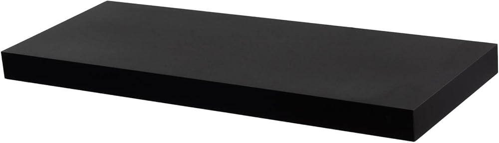 Harbour Housewares 60cm Floating Wall Shelf Black Modern Display Shelf