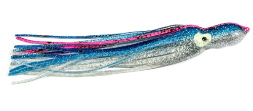 Boone Big Game Trolling Skirt (Pack of 2), Blue Silver Pink Stripes, 9 1/2-Inch